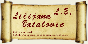 Lilijana Batalović vizit kartica